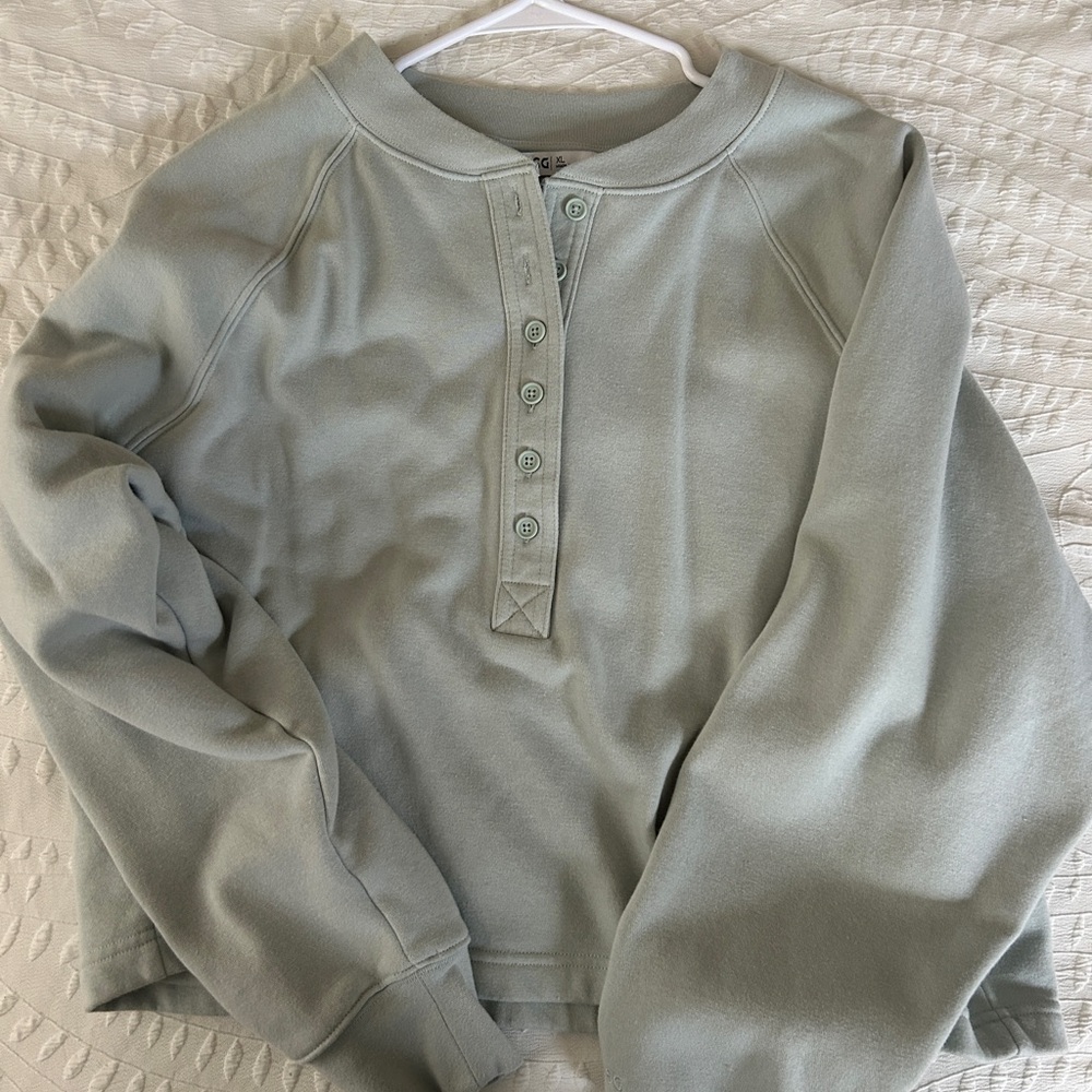 DSG Light Green Button-Up Top